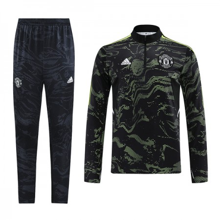 Manchester United Quarter Zip Training Huppari 2022-23 Musta